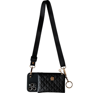 山茶花拉链皮质零钱包60适用华为pura80手机壳可插卡mate70pro/50斜挎挂绳nova14/13软黑色全包荣耀400/200女