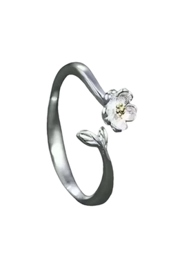 S999纯银花朵情侣戒指