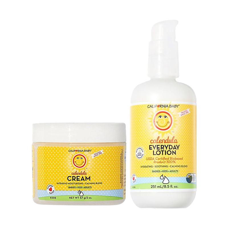 【自营】加州宝宝金盏花乳液251ml+面霜57g儿童婴儿保湿滋润护肤