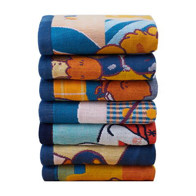 四层纯棉纱布方巾家用柔软吸水