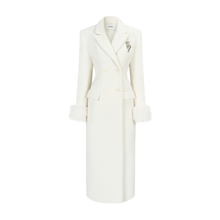 HiimDai 留洋大小姐 高智千金沙漏大衣 含羊毛双排扣收腰毛呢外套