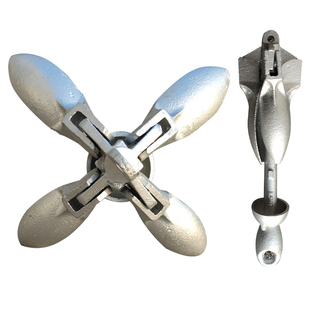 船锚塑料船冲锋舟橡皮艇用铁锚皮划艇加厚钓鱼船充气船专用折叠锚