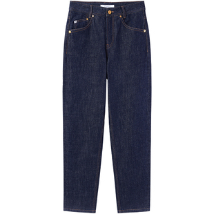 Miss Sixty牛仔裤女低腰宽松显瘦百搭九分萝卜裤深蓝色复古洗水