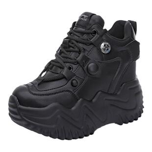 震地王12CM老爹鞋女2025春季新款网红厚底内增高ins休闲运动单鞋