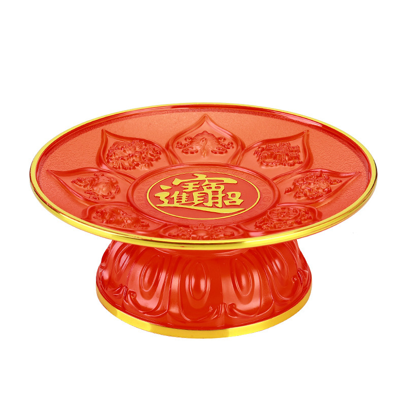 琉璃供盘水果盘供奉盘家用贡盘佛堂供佛果盘佛具用品新款供果盘子