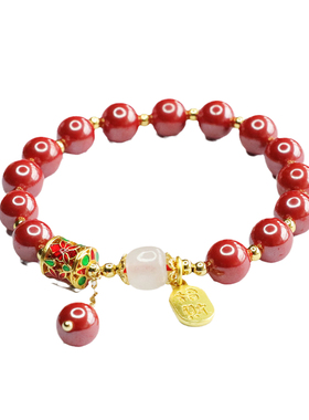 朱砂手串帝王砂手链国潮民族风复古本命年男女士吉祥纳福礼物饰品