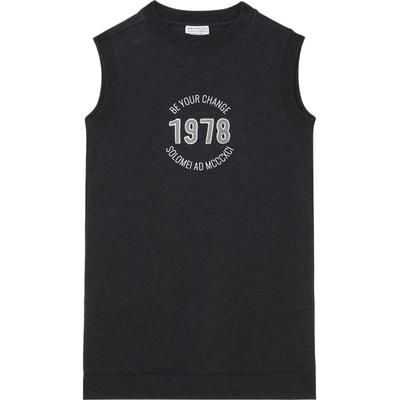 【折扣】Brunello Cucinelli女童夏季童装贴花印花无袖连衣裙