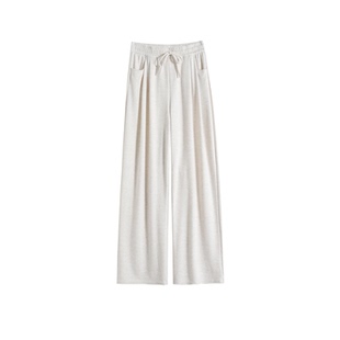 加绒糯米裤女2026新款秋冬加厚垂感软糯小个子窄版米白色阔腿裤子