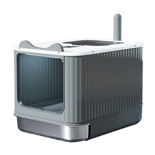 猫砂盆超大号防外溅全封闭式猫厕所杀菌防臭抽屉式猫沙盆子不锈钢