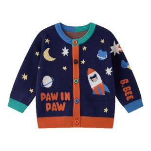 【抗静电】PawinPaw卡通小熊童装25年冬季新款男宝宝针织开衫