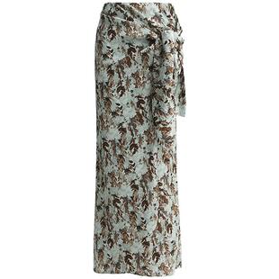 COCOBELLA一片式绑带碎花半身裙女遮胯围裹半裙裹身裙筒裙HS71