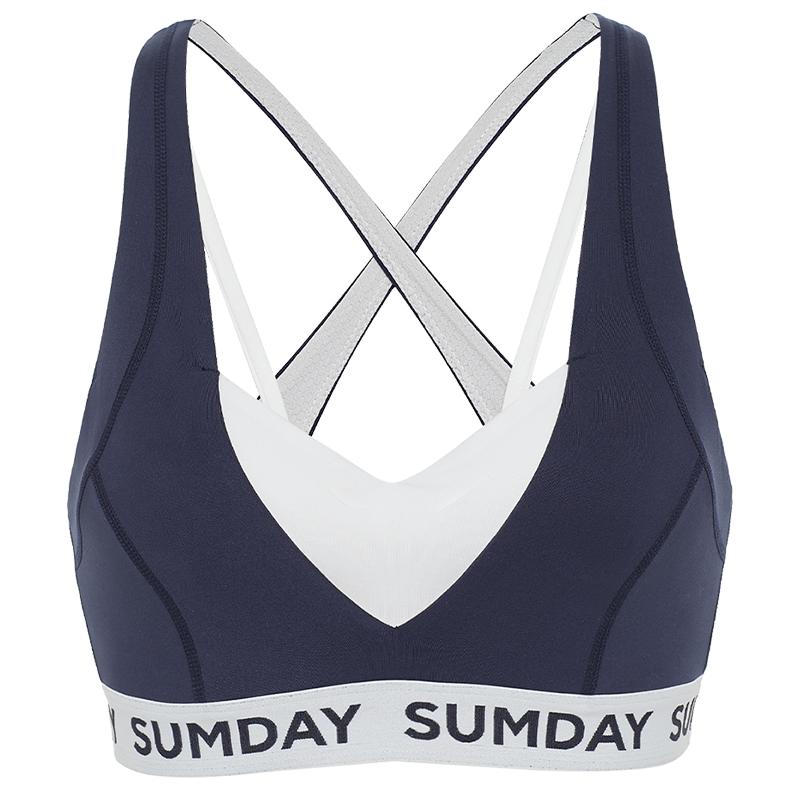 Sumday Athletics运动内衣假两件时尚聚拢高强度跑步健身瑜伽上衣