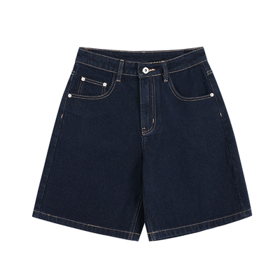 pusumede 随性不设限 原色牛仔裤女宽松中裤直筒阔腿裤休闲五分裤