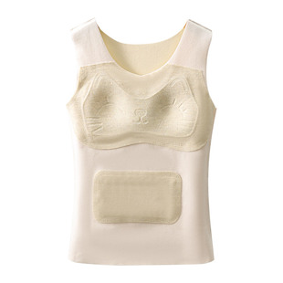 少女孩保暖背心带胸垫加绒德发热羊绒初高中学生女大童内衣秋冬季