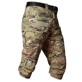 异种兵暗夜全地形迷彩修身战术短裤7分军迷户外耐磨工装裤男夏季