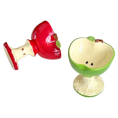 新年礼物创意苹果陶瓷情侣高脚杯