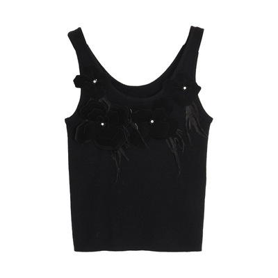 西町村屋法式短修身针织吊带背心