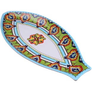 新疆风鱼盘子特色餐具民族饭店家用凉菜拌面椒麻鸡手抓饭烤鱼盘子