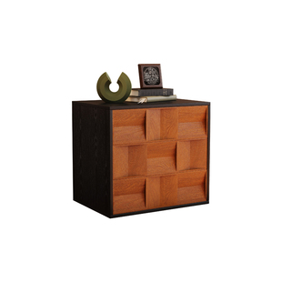 意美诗中古风小户型家用模块组合柜实木多功能斗柜卡门落地电视柜