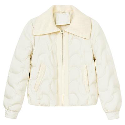 时尚设计感翻领拼接外套