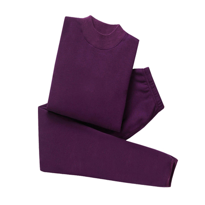 结婚大红色加绒加厚圆领保暖内衣