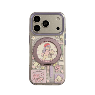 2026年可爱骑马女孩适用iphone17promax手机壳苹果16新款15磁吸360支架14pro女款超火15promax防摔保护套