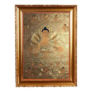 唐卡西藏手绘矿物颜料装饰画客厅玄关挂画非遗传承唐嘎旗舰店订制