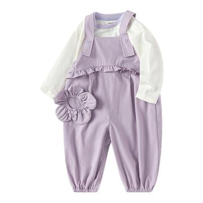 巴拉巴女童长袖套装背带裤两件套