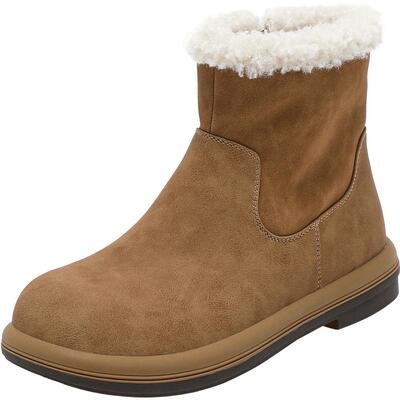 大东雪地靴女鞋2025新款冬季保暖短靴加绒加厚舒适毛毛棉鞋0240