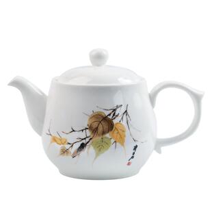 1000毫升大容量陶瓷茶壶带过滤网接待室花茶壶家用凉水壶德化白瓷