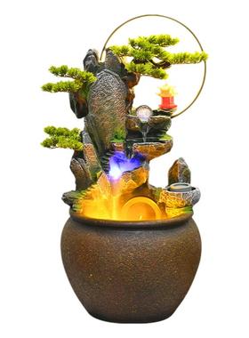 中式假山流水风水轮喷泉