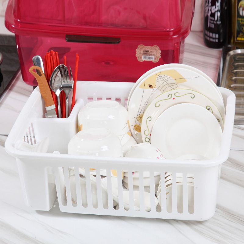 厨房翻盖塑料碗柜带排水孔装碗筷收纳盒碗架大容量带盖沥水架碗盆