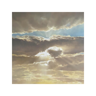 蓝天白云风景装饰画治愈系氛围感玄关壁画ins北欧松弛感卧室挂画