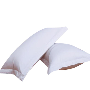 朵霞宾馆酒店住宿招待所加厚白60支贡缎三分条纹暗纹枕套枕头枕皮