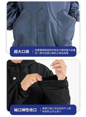 新款防水防尘工作服分体连帽套装户外养殖务农上班新款耐磨劳保服