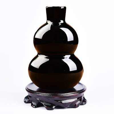 黑曜石葫芦摆件家居实心摆设水晶