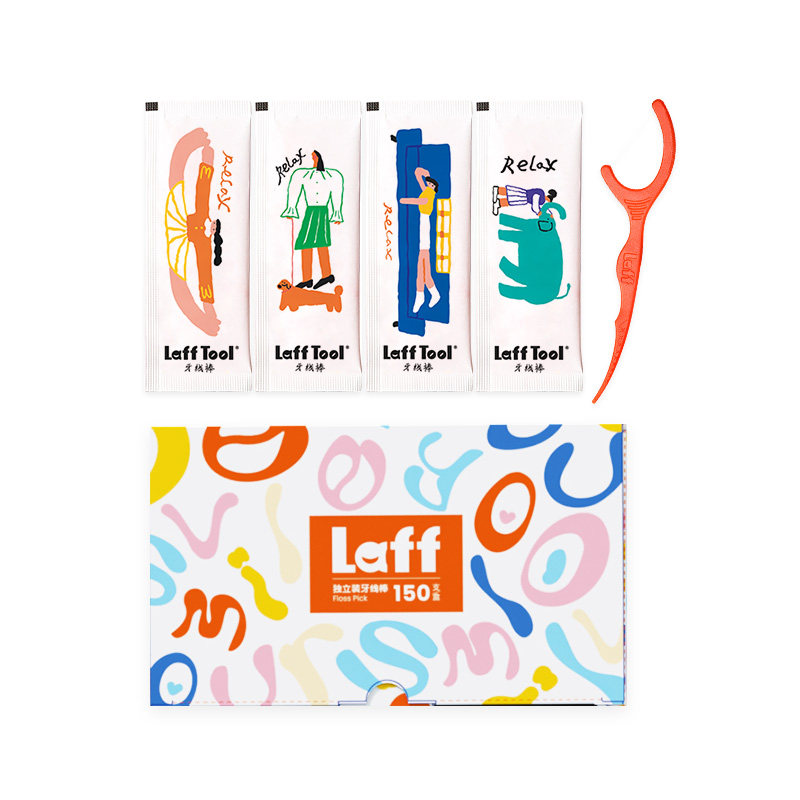 LaffTool牙线棒Relax独立包装超细薄荷味随身便携牙线一次性牙签