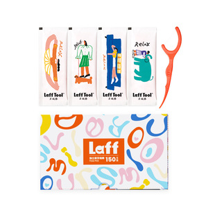 LaffTool牙线棒Relax独立包装超细薄荷味随身便携一次性家庭装