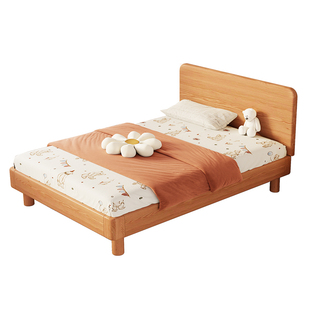 橡木实木儿童床蒙氏地台床青少年带床头单人床男孩女孩家用小床