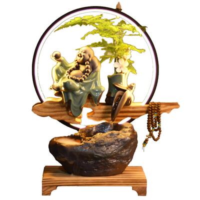 中式风流水摆件禅意乔迁礼品招财