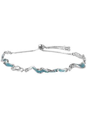 蓝色海浪几何手链女轻奢精致感