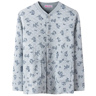 保暖内衣上衣单件奶奶加绒加厚秋衣秋裤套装女老太太开衫家居服冬