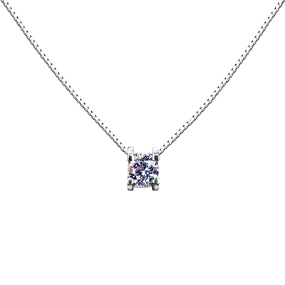 18K白金莫桑钻牛头款项链不掉色