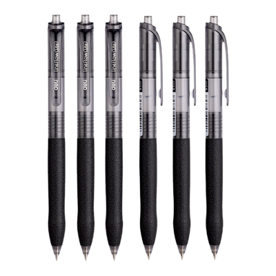 得力按动中性笔顺滑不断墨