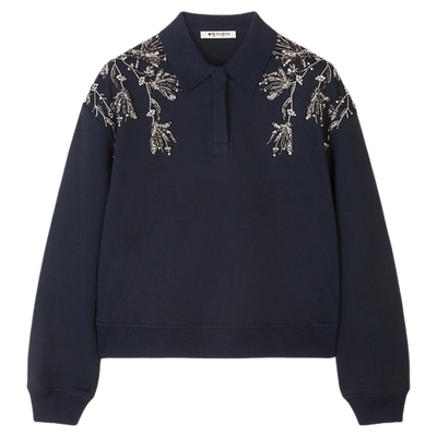 【年中首降】PORTS 1961早春女士钉珠刺绣宽松卫衣