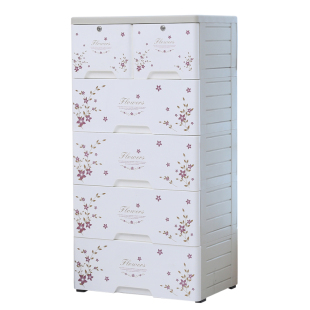 康家抽屉式收纳柜储物柜 整理柜 塑料抽屉柜加厚型特大号宝宝衣柜