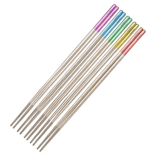 康宁加长纯钛筷子家用高档抗菌防霉分餐一人一筷防滑轻奢送礼盒装