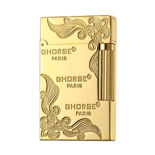 神骏正品超薄纯黄铜煤油朗声打火机创意充气复古砂轮个性礼品男