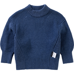 JUZI STORE童装秋冬季毛衫粗针套头衫中高领毛衣男女童1042001