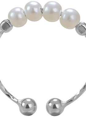 卡伦图S925纯银贝珠仿珍珠戒指